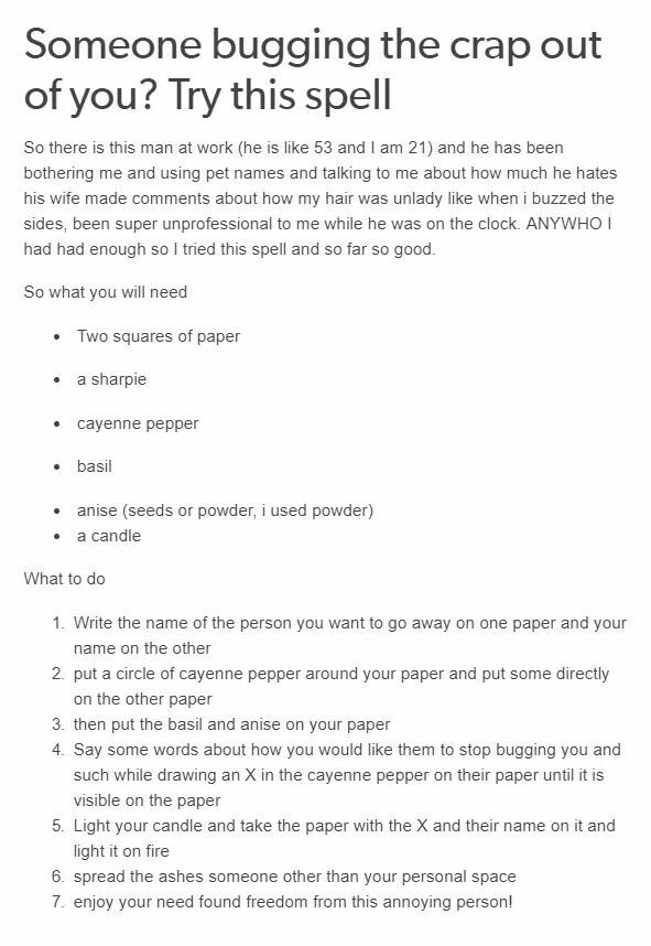 How to get rid of voodoo spells