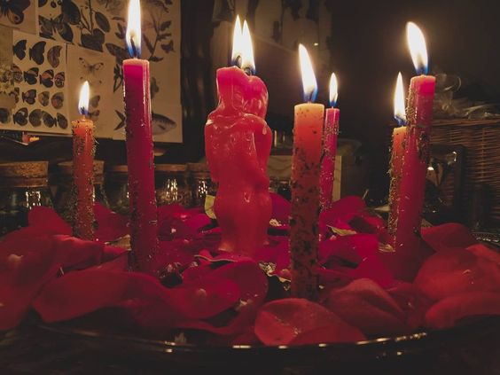 Easy love spells with candles in the garden